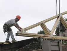 Construction worker on a roof