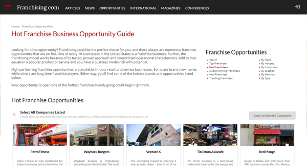 Hot Franchise Example