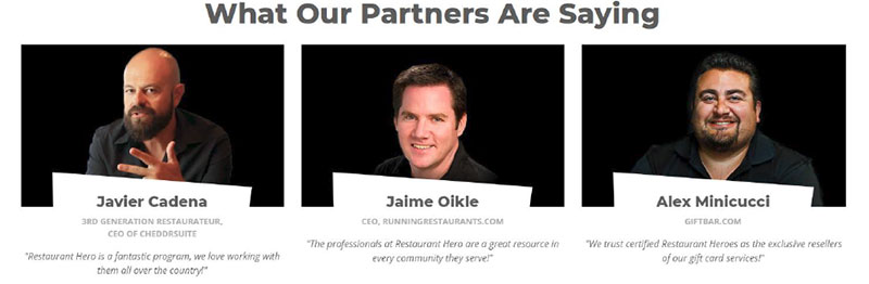 Restaurant Hero, What our Partners Say